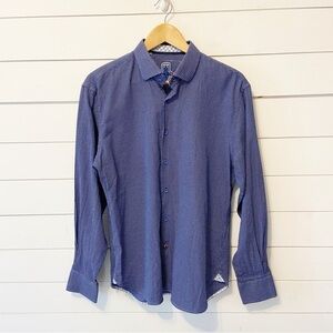 Luchiano Visconti | Men’s Button Down Paisley Collar Blue shirt Size Medium